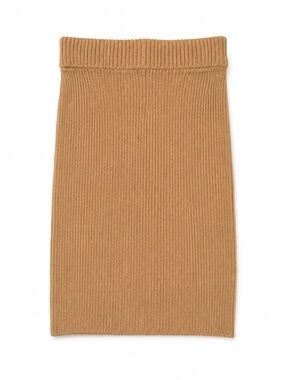 Stretch Ribbed Pencil Skirt in Camel